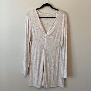 Soft Surroundings Long Sleeve Off White Knotted Mini Dress Size Large.